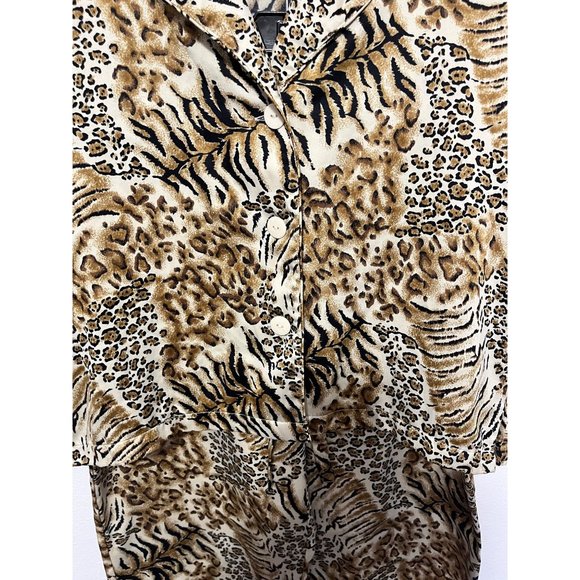 Amelias Collection 2 Pc Pantset Loungewear Leopard print Brown Tones Womans Size - Picture 6 of 8